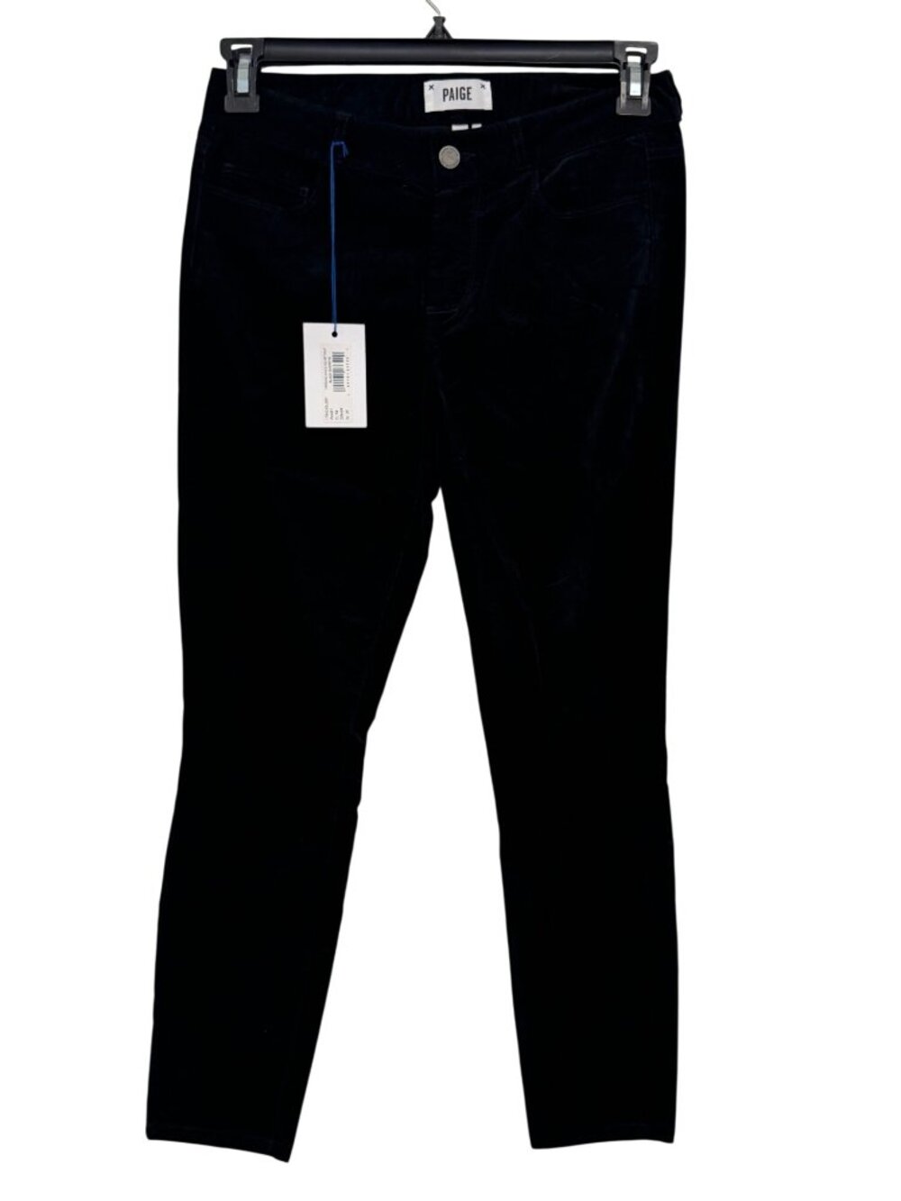 Paige Womens Velvet Skinny Pants Black Size 28 New With Tags